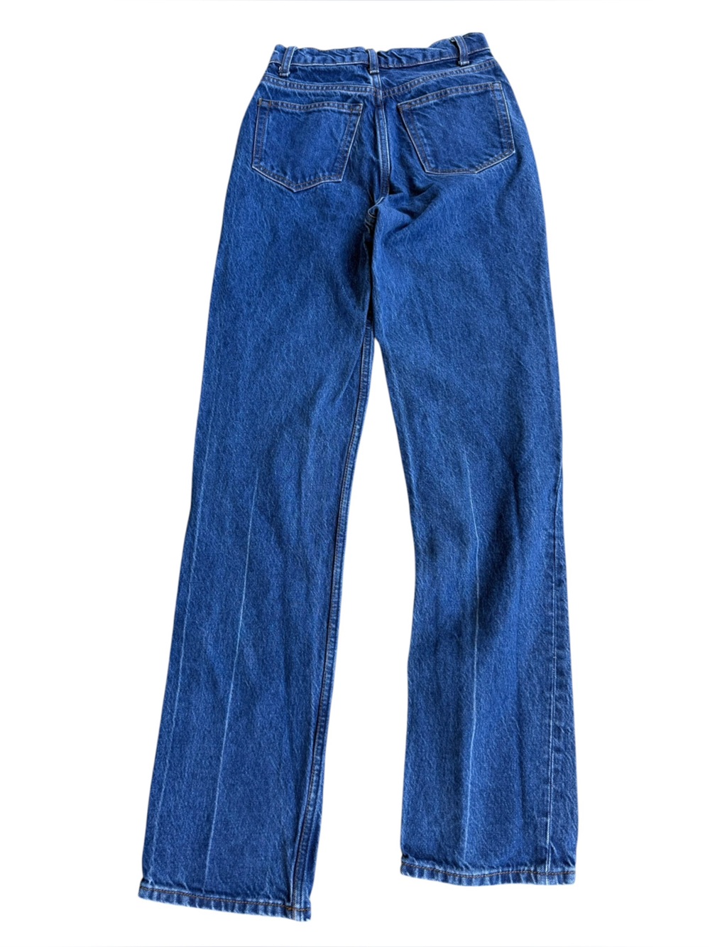 Reformation Cynthia High Rise Straight Jeans Sz 24 Blue Button No stretch Pants - Picture 3 of 15